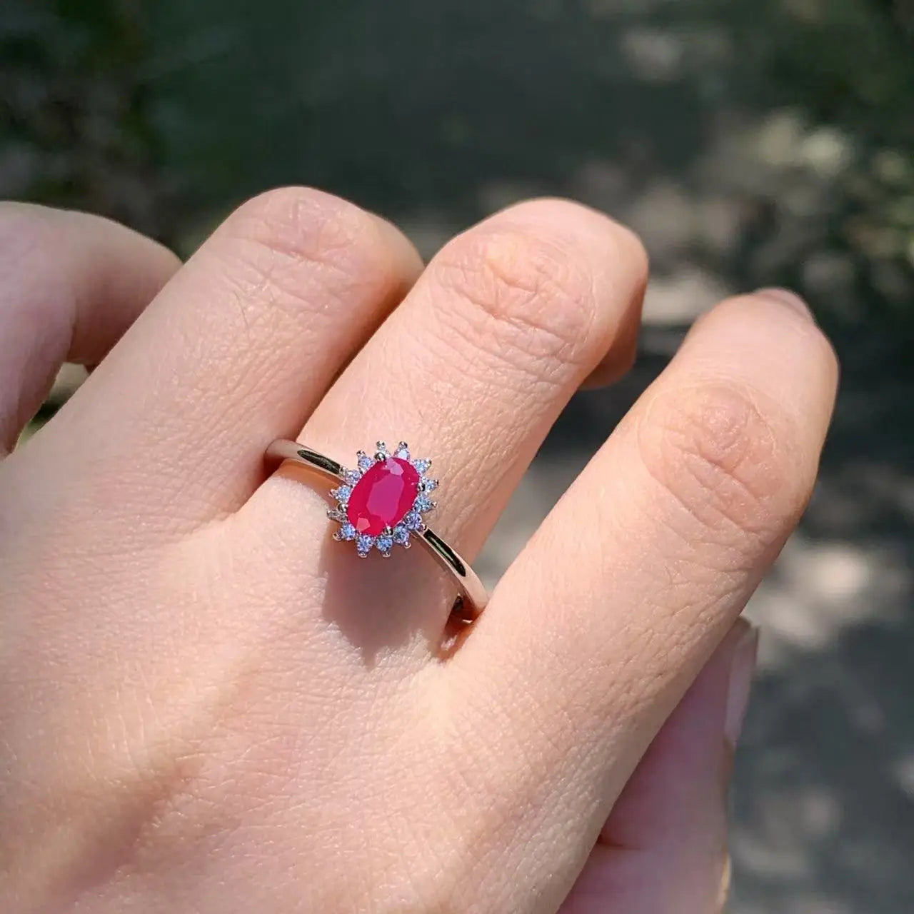 Natural Ruby Adjustable Ring for Women | 6x4mm Vintage 925 Silver Fine Jewelry Gift – High Quality Wholesale