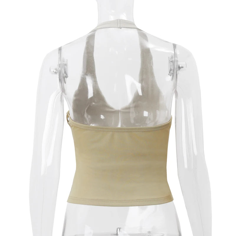 Candyhot Korean Backless Tank Top | Women’s Sexy Sleeveless Halter Camis | Slim Fit Summer Streetwear Vest