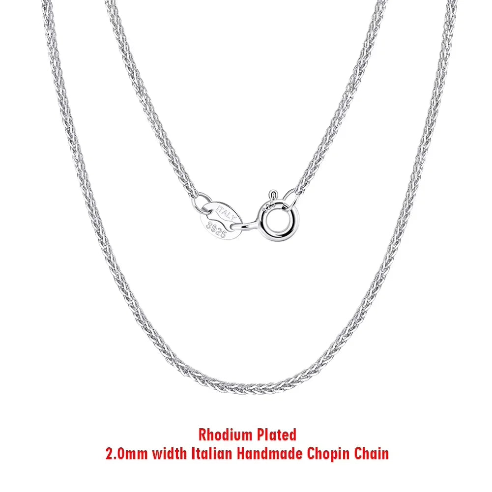 ORSA JEWELS Italian Handmade 1.2mm Chopin Chain Necklace – Solid 925 Sterling Silver Unisex Pendant Neck Chain Jewelry SC53