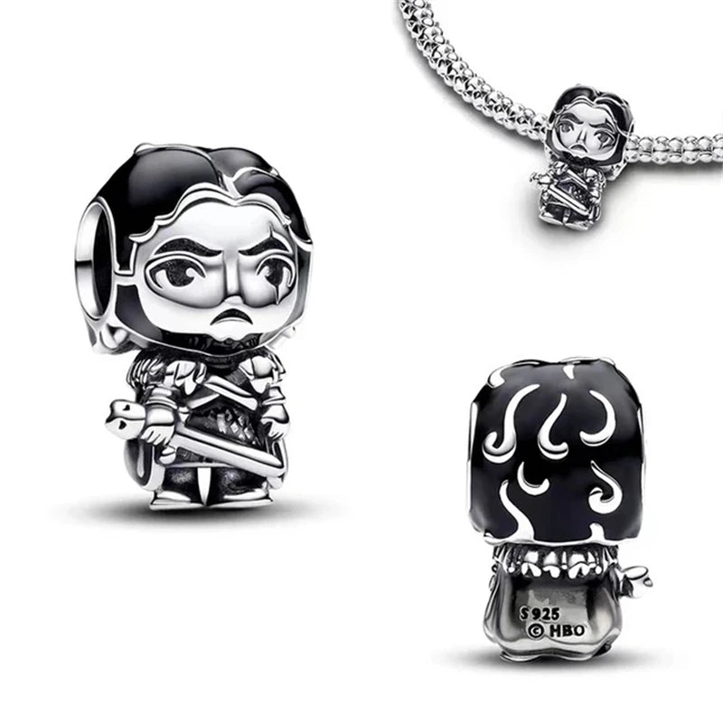 MINISO 925 Sterling Silver Shield Mickey Lollipop Charms | Fit Original Bracelet Pendant Women Disney Jewelry Gift