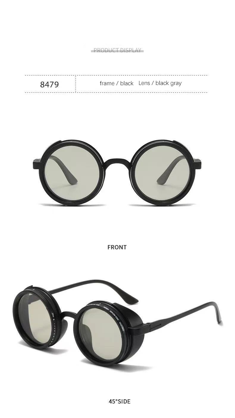 Polarized Adjustable Dimming Round Punk Sunglasses for Men – 2025 Luxury Brand Vintage Steampunk Sun Glasses | UV400 Shades