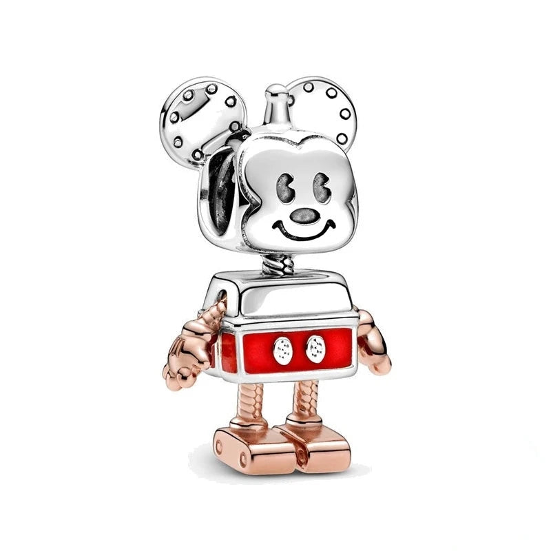 925 Sterling Silver Disney Character Beads – Mickey, Minnie, Princess, Stitch, Iron Man, Spiderman Charms for Pandora Bracelet