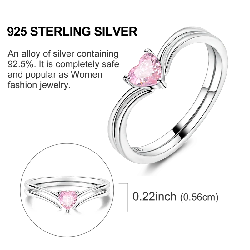 925 Sterling Silver Rings Collection | Bow, Heart, Sun, Moon & Star Zircon Rings for Women Jewelry Gift