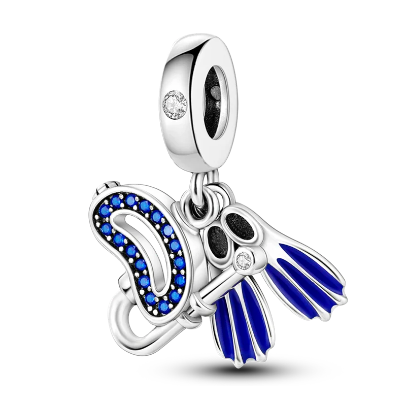 Blue Series 925 Sterling Silver Charms | Butterfly, Earth & Ocean Beads Pendants Fit Original Bracelet DIY Jewelry