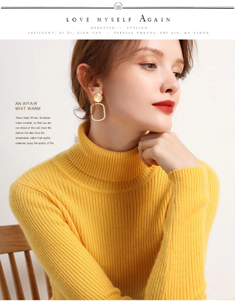 Heliar Women’s Fall Turtleneck Sweater – Soft Knitted Cashmere Pullover, Basic Warm Jumper for Autumn Winter 2024