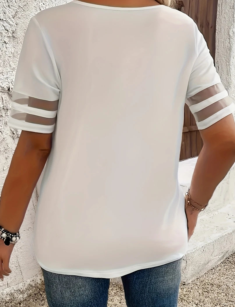 Plus Size Elegant Casual Long Sleeve T-Shirt Women – Loose Fit Temperament Top for Holiday & Weekend 👚✨