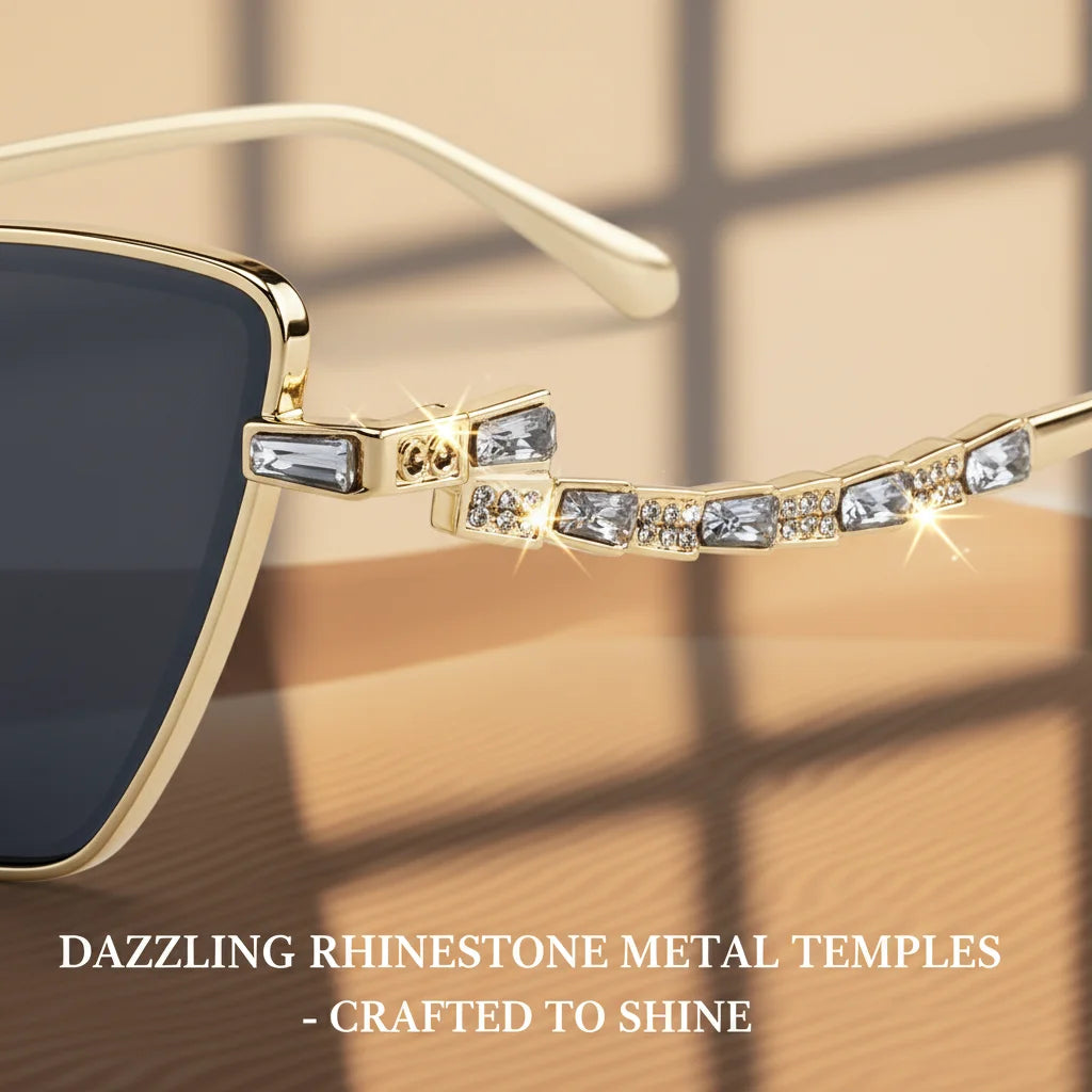 Small Frame Sexy Cat Eye Sunglasses for Women 2025 – Luxury Brand Metal Rhinestone Sun Glasses | UV400 Outdoor Shades