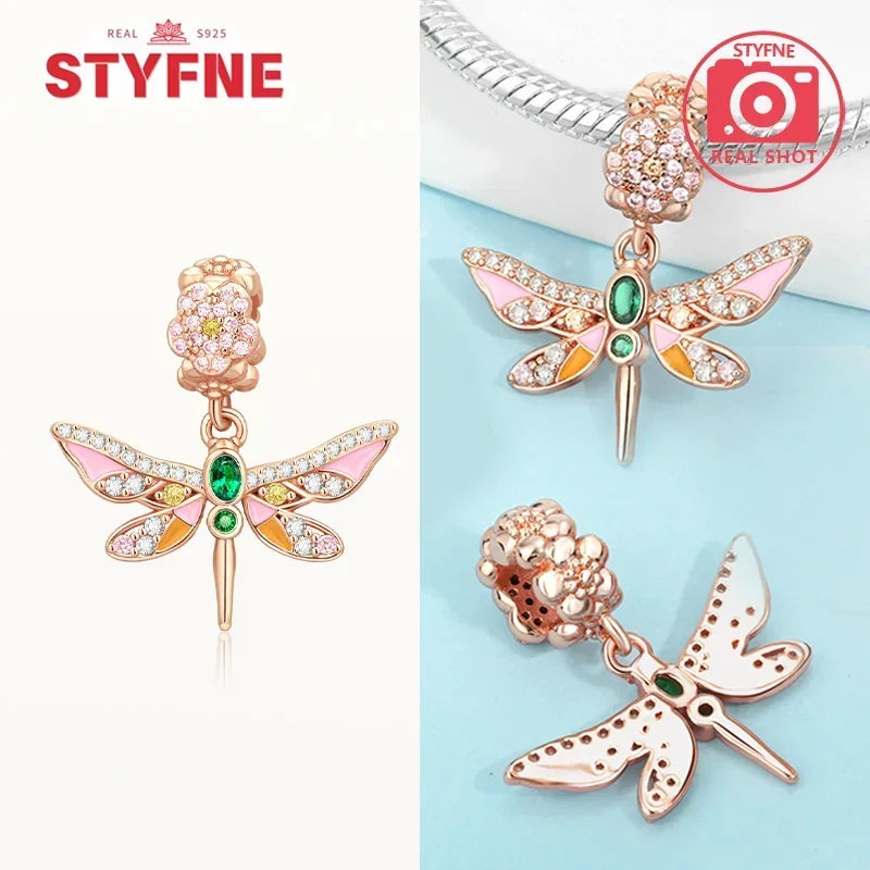 925 Sterling Silver Forever Sister Butterfly Charm | Colorful Bead Fit Pandora Bracelet | Women’s Jewelry Gift