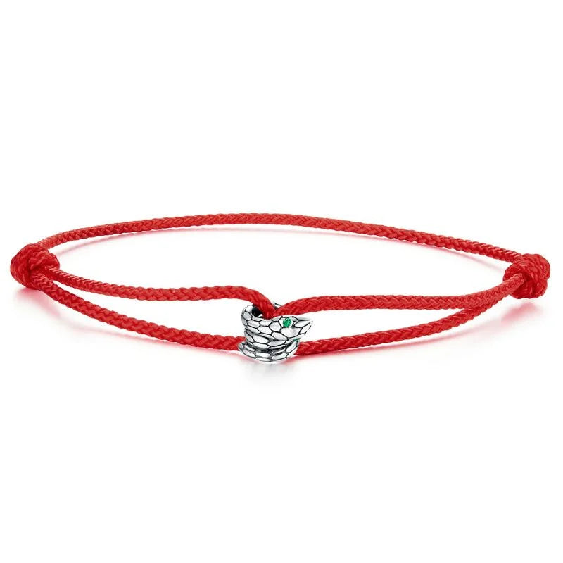 WOSTU 925 Sterling Silver Red Rope Bracelet – Classic Lucky Bangle Fit Pandora Beads Charms DIY Jewelry