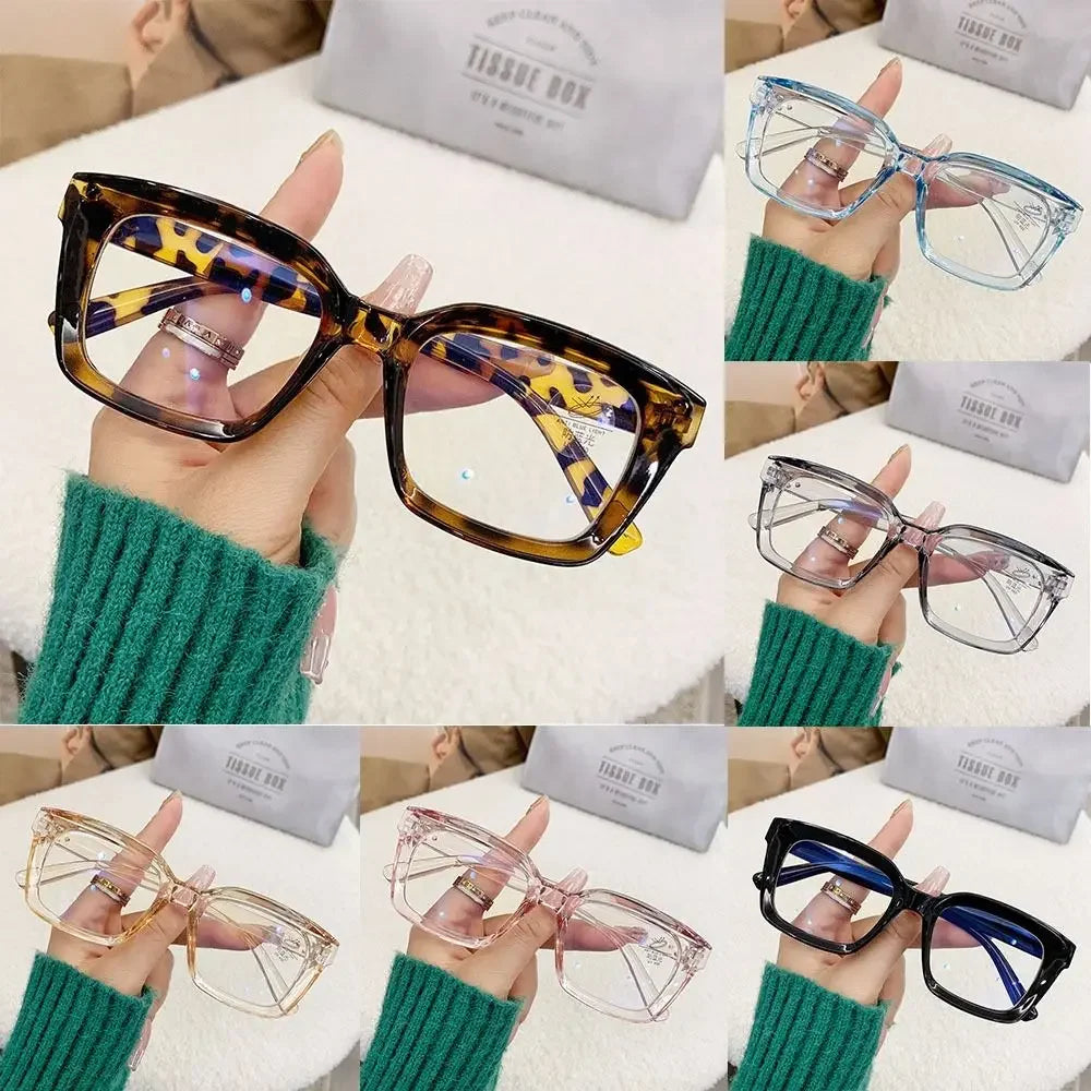 Fashion Anti Blue Light Glasses for Women – Trendy Rice Nail Square Frame Fake Eyeglasses | Flat Light Computer Glasses