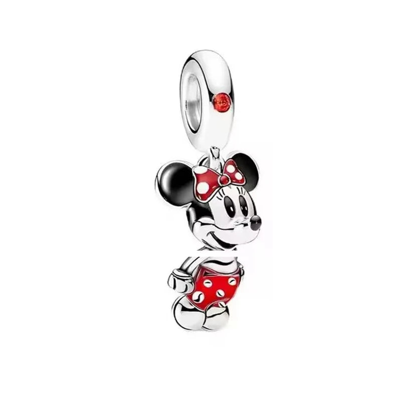 New Miniso 925 Sterling Silver Minnie Mickey Donald Duck Charm Beads | Fit Original Bracelet Necklace DIY Jewelry Gift for Women