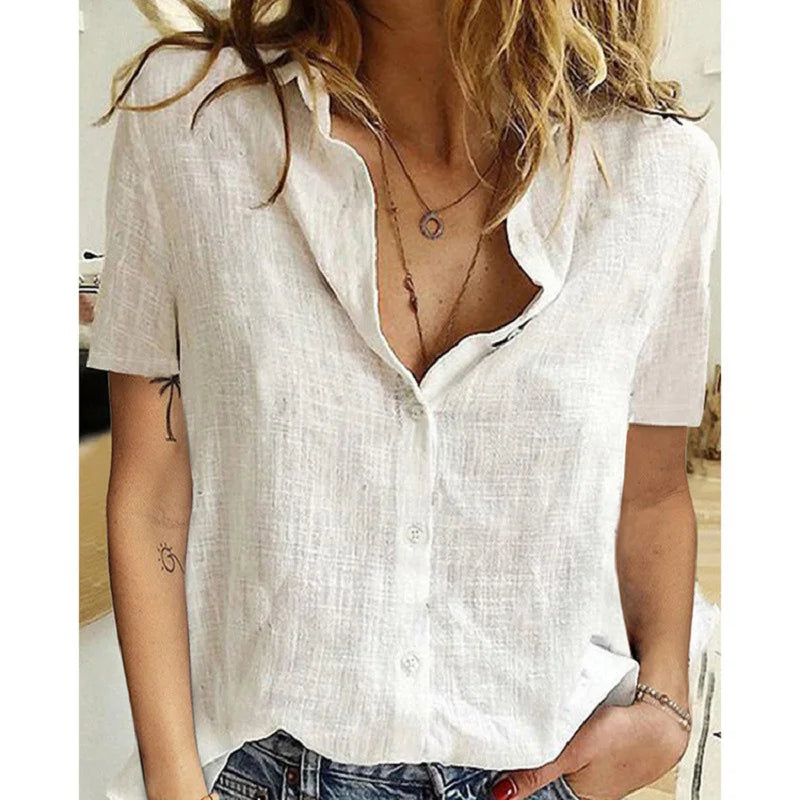 Women’s Summer Harajuku Linen Oversized Shirt – Birds Print Loose Blouse Tunic 🌸☀️