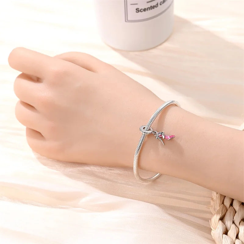 New 925 Sterling Silver Red Heart Charm Bead – Fits Original 3mm Bracelet Lucky DIY Jewelry Gift for Women