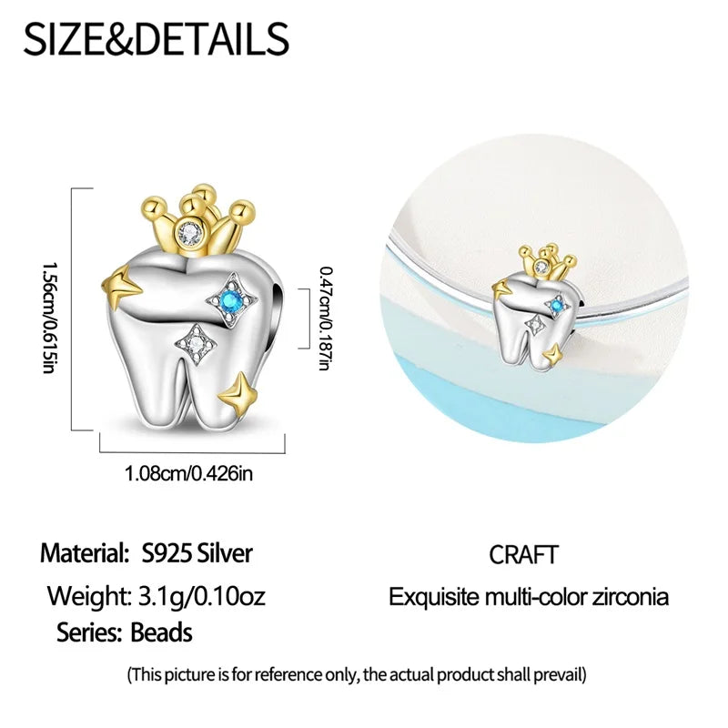 Doctor Nurse 925 Sterling Silver Charms Beads | Original Trendy Medical Pendant for DIY Bracelet Jewelry