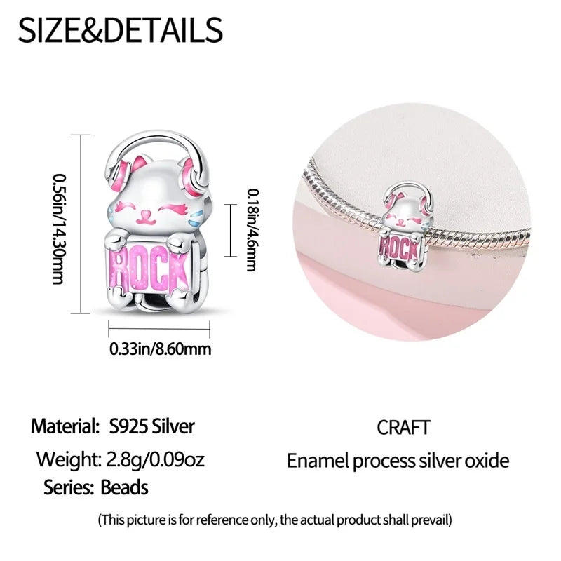 Cute Pet Kitten Puppy Sheep Charms | Fit 925 Original Pandora Bracelets | Colorful Zircon Beads DIY Jewelry Gift