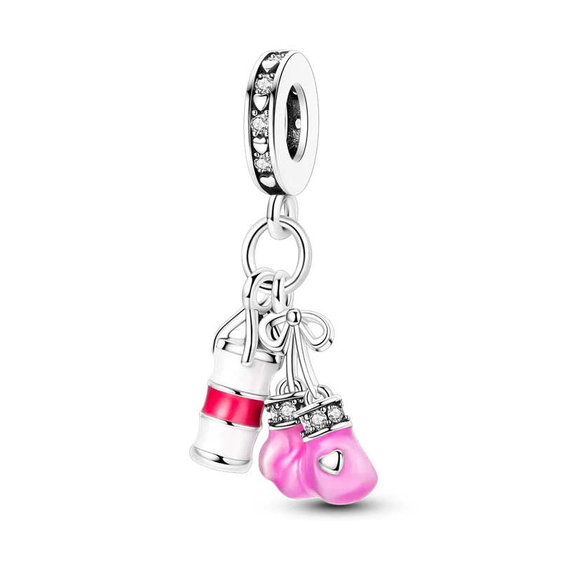 925 Sterling Silver Colorful CZ Zircon Dangle Charm | 2025 New Fashion Bead | Fits Pandora Bracelet | DIY Jewelry Gift