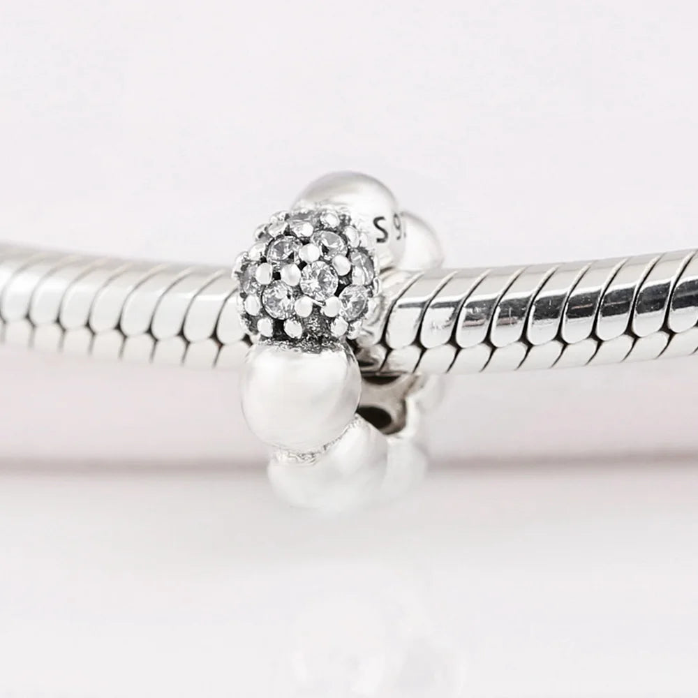 925 Sterling Silver Dazzling Daisy Flower Spacer Charm | Forget Me Not Bead for Women Bracelet DIY Jewelry Gift