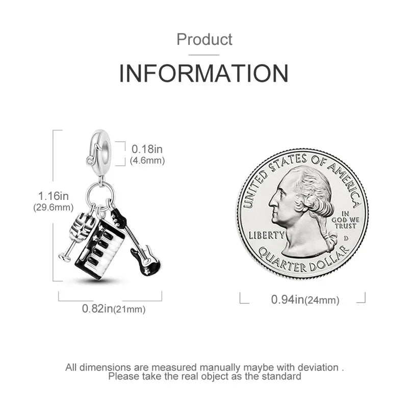 925 Sterling Silver Funny Playable Charms Beads | Smart Watch Tarot Bike Travel Dangle Fit Pandora Bracelet DIY Jewelry