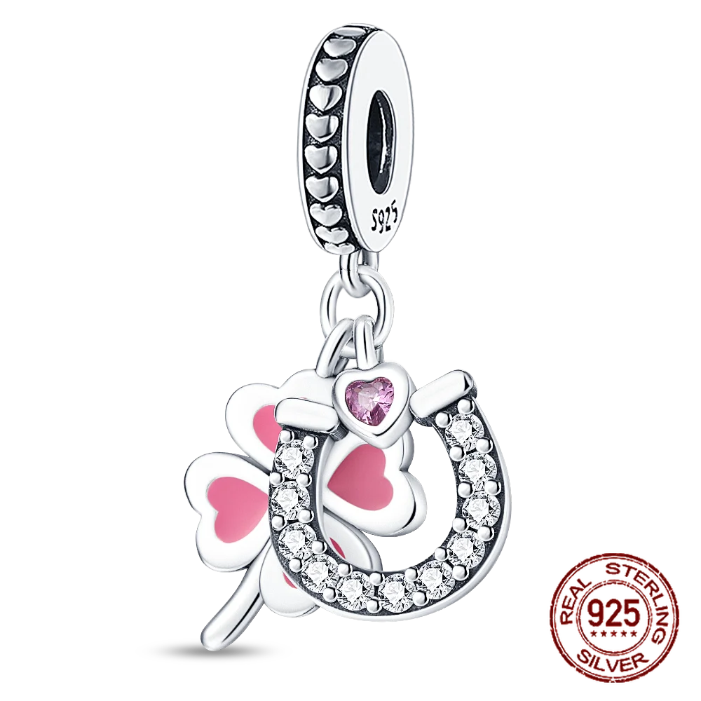 925 Sterling Silver Purple Flower & Butterfly Dangle Charm | Bead for 4MM Bracelet or Necklace DIY Jewelry Gift