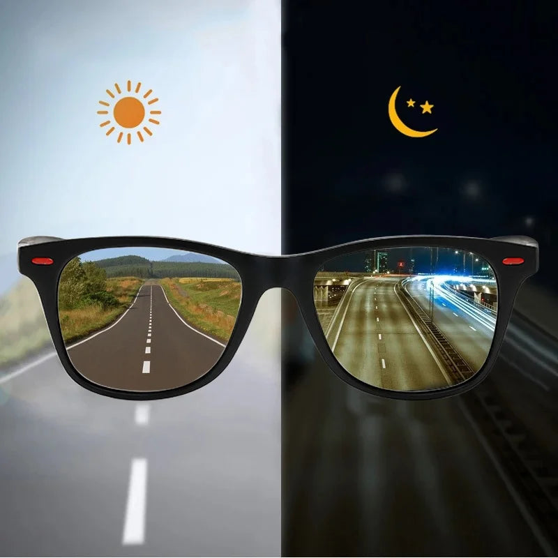 Night Vision Glasses PC Frame Polarized Sunglasses Men – Day & Night Driving Outdoor Sport Goggles