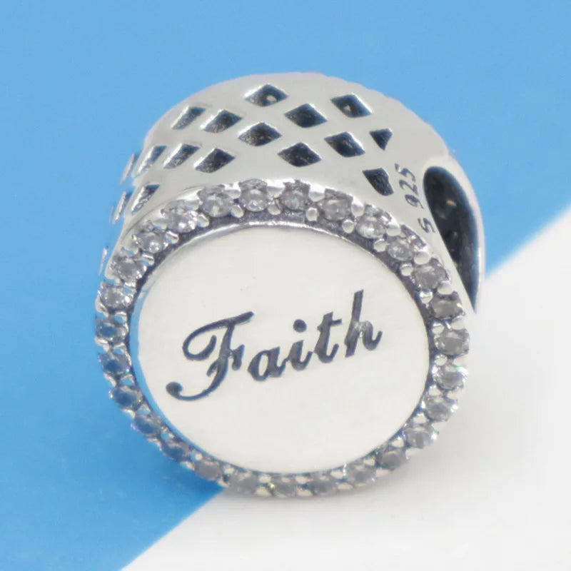 New 925 Sterling Silver Cross, Hope, Alarm Clock & Paw Charm | DIY Fine Beads for Original Bracelets & Pendant Charms for Women