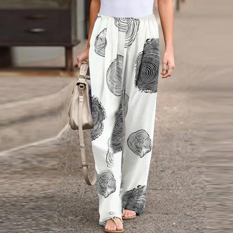 Women’s Print Joggers – Cotton Linen Casual Sweatpants for Autumn Elegant Streetwear