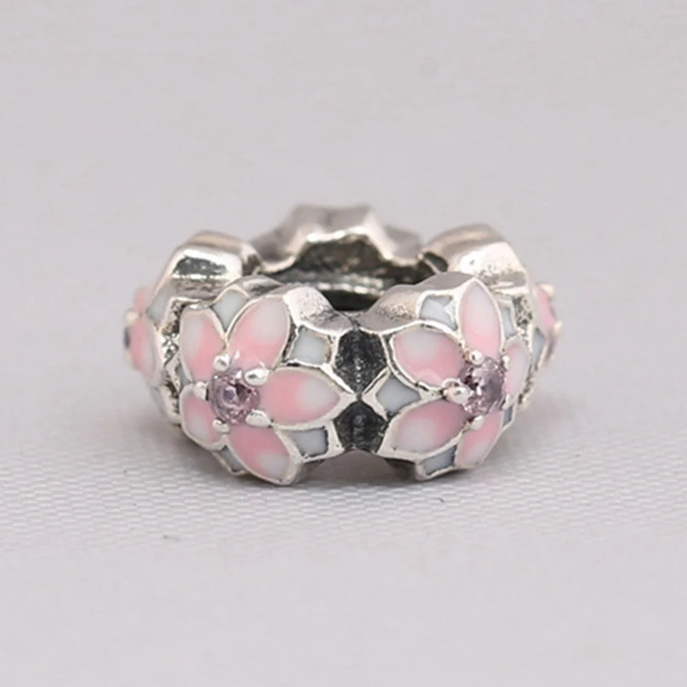 925 Sterling Silver Dazzling Daisy Flower Spacer Charm | Forget Me Not Bead for Women Bracelet DIY Jewelry Gift