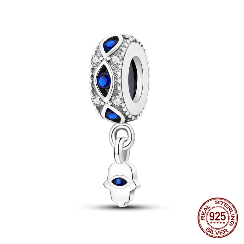 925 Sterling Silver Blue Zircon Evil Eye Charm | Original Devil Eye Series Bead Fits Pandora Bracelet – Women’s DIY Jewelry Gift