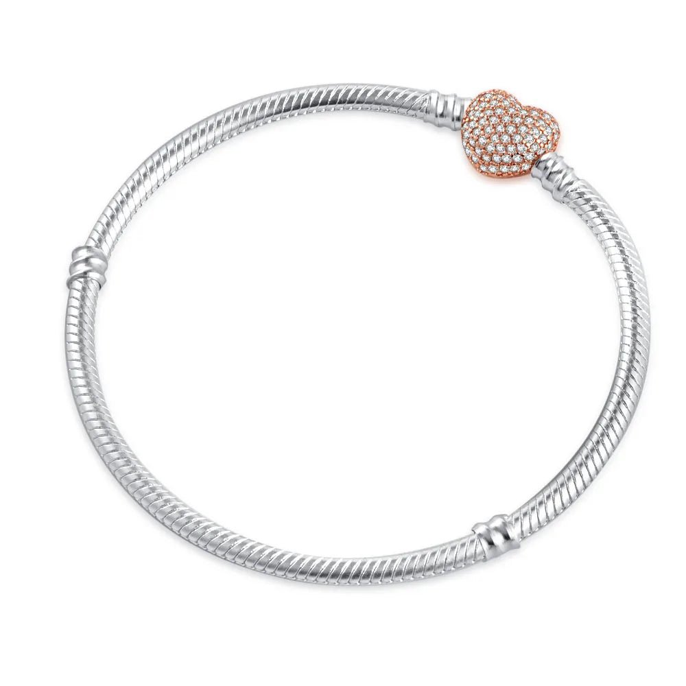 2025 High Quality Heart-shaped Stars Moon Crown Bracelet Charm | 925 Silver Pendant Bead for Women DIY Jewelry Gift