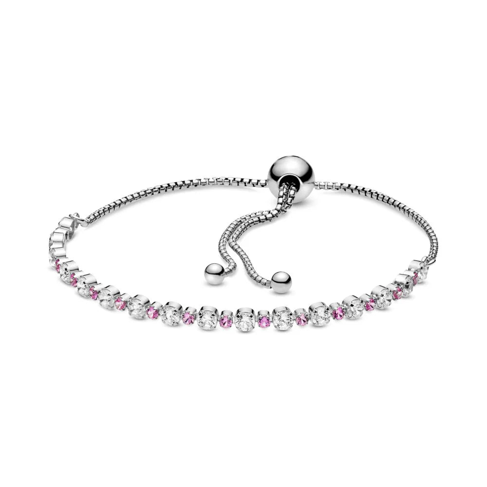 925 Sterling Silver Sparkling Heart Tennis Bracelet | Elegant Women’s Timeless Jewelry Gift