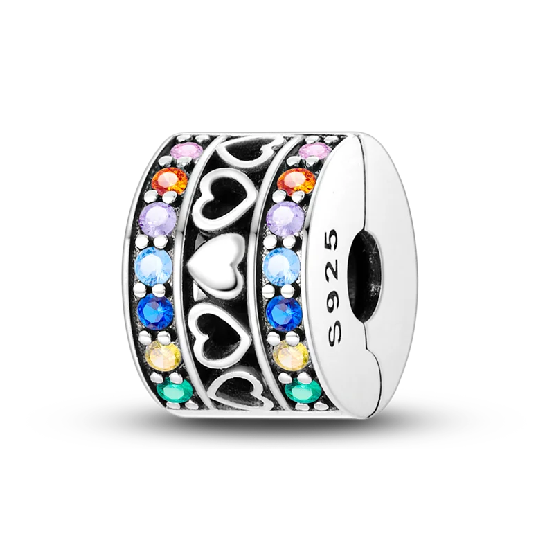 Silver Clasp 925 Sterling Silver Round Daisy Charm Beads | Safety Chain Pendant for Original Bracelets Jewelry