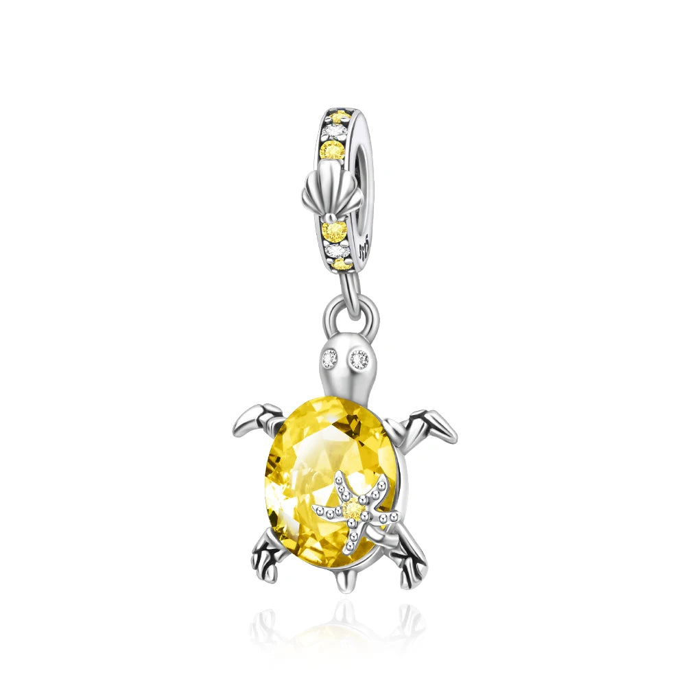 Hot Sale 925 Sterling Silver Summer Ocean Star & Turtle Dangle Charm Bead | Fit Pandora Bracelet
