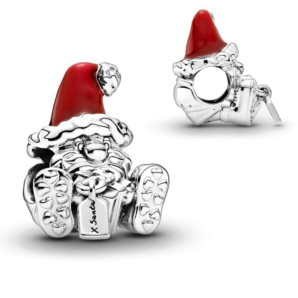 Sparkling Christmas Butterfly Bell Moon Charms | 925 Silver Beads Fit Original Pan Bracelet | DIY Women Jewelry New Year Gift