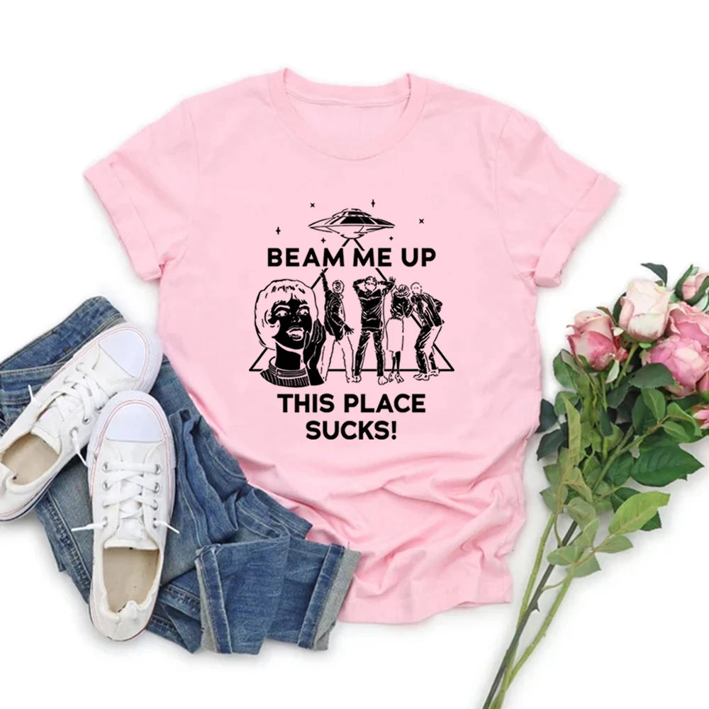 Beam Me Up T-Shirt 🚀 Funny Movie Quote Tee Unisex Short Sleeve ✨