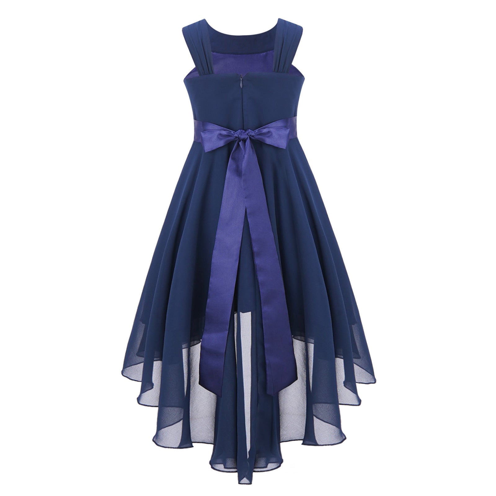 iEFiEL Summer Flower Girl Dress | High-Low Chiffon Princess Dress | Kids Wedding & Party Formal Occasion Gown