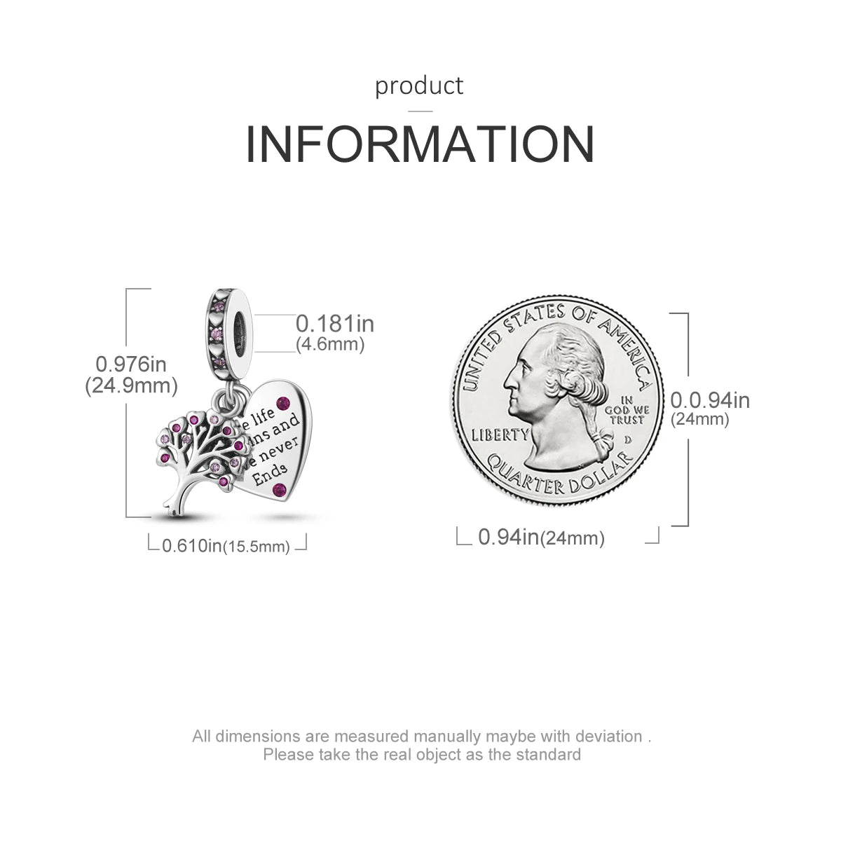 S925 Silver Heart Love Mom Infinity Charm | Dangle Bead Fit Bracelet Jewelry Mother’s Day Gift