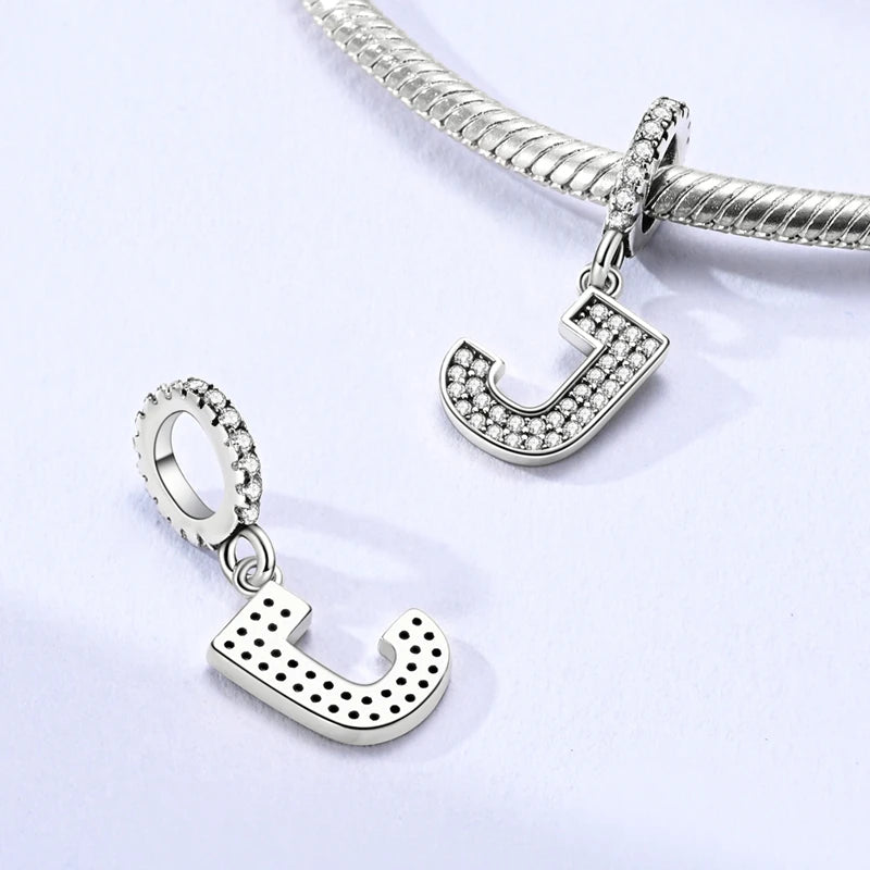 New 26 A–Z Letter Charms Beads 925 Sterling Silver | Alphabet Pendant Fit Original Bracelet Women Jewelry Gift