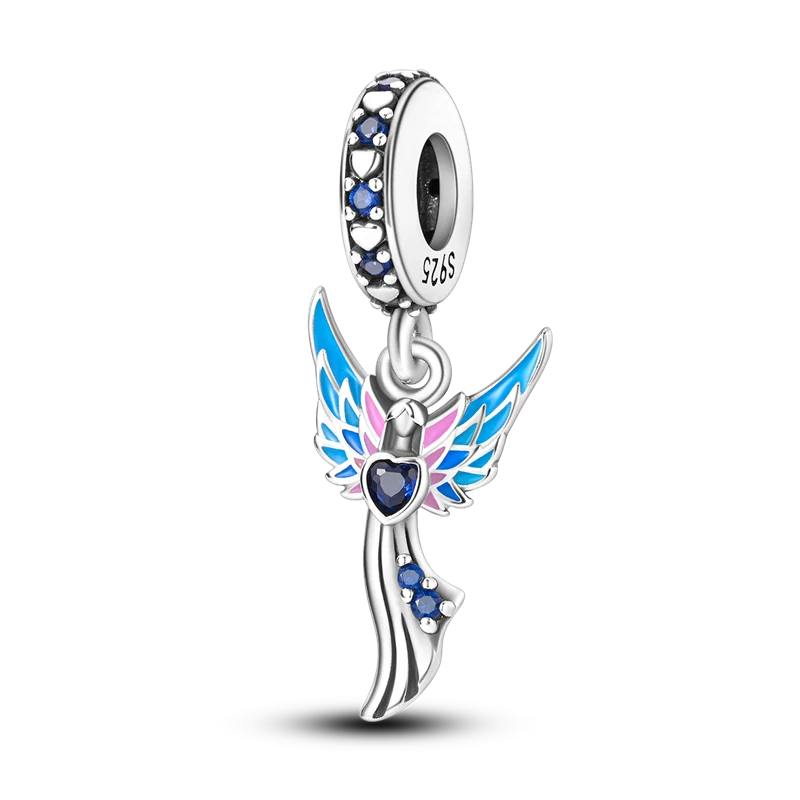 925 Sterling Silver Colorful Luminous Charms | Shell Turtle Star Beads