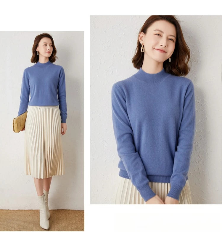 2025 Thick Warm Turtleneck Sweater for Women | Loose Fit Knitted Pullover | Autumn Winter Solid Color Jumper