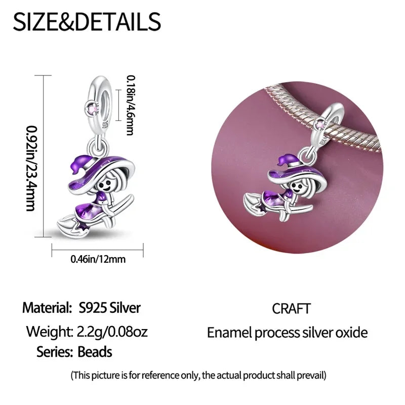 925 Sterling Silver Halloween Luminous Skull & Pumpkin Charms | Fits Original Pandora Bracelet | Party DIY Jewelry Gift