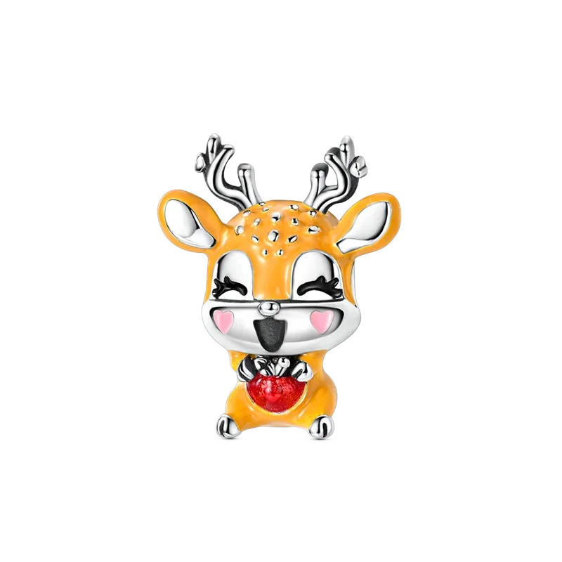 925 Sterling Silver Golden Autumn Charms | Maple Leaf & Pumpkin Beads Fit Original Bracelet DIY Jewelry Gift