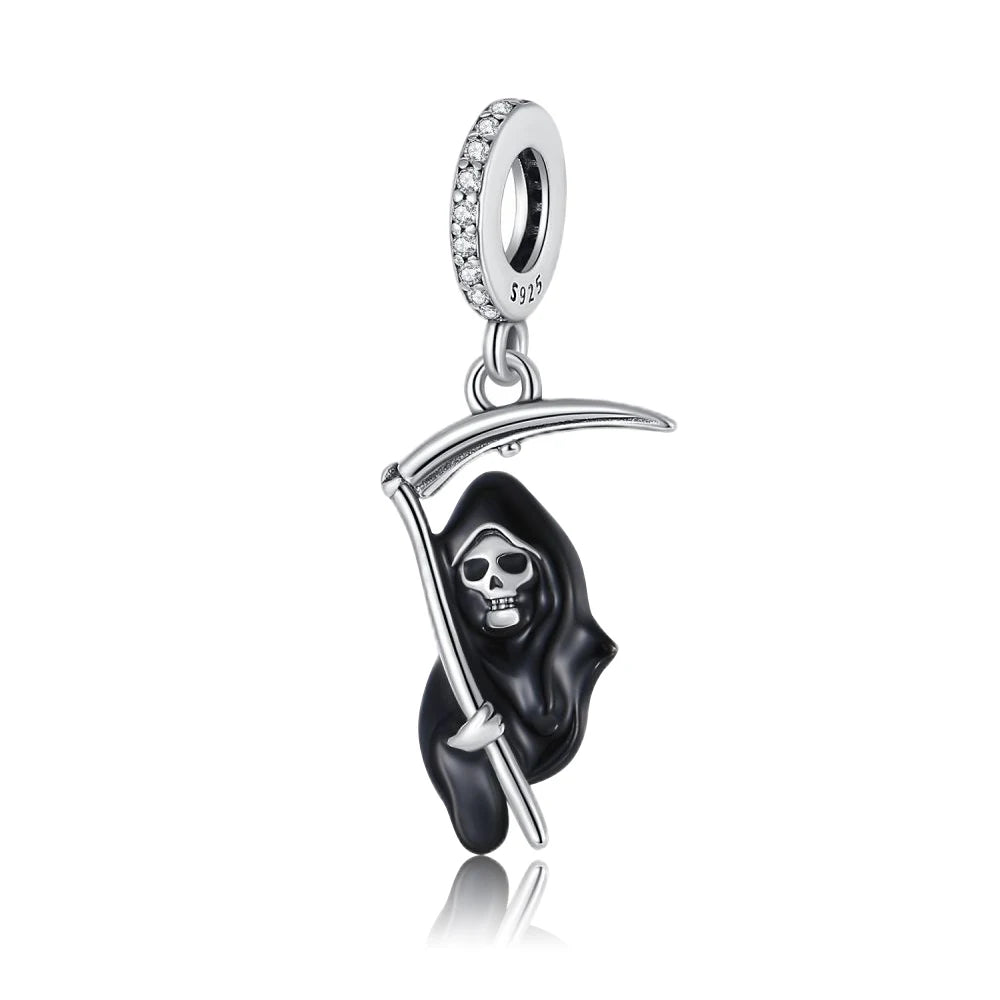 925 Sterling Silver Halloween Skull Bat Pumpkin Charm | Fit Original Bracelet & Necklace DIY Jewelry