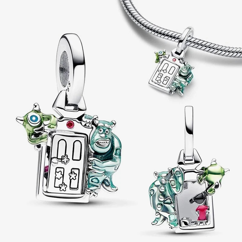 New Halloween Disney Cheshire Cat & Stitch Charm Beads – Fit Original Pandora Bracelet & Necklace, Women’s Holiday Jewelry Gift