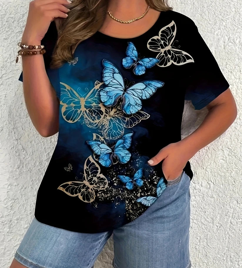 Plus Size Women’s Elegant Casual Long Sleeve T-Shirt – Loose Fit Holiday Weekend Top 👚✨