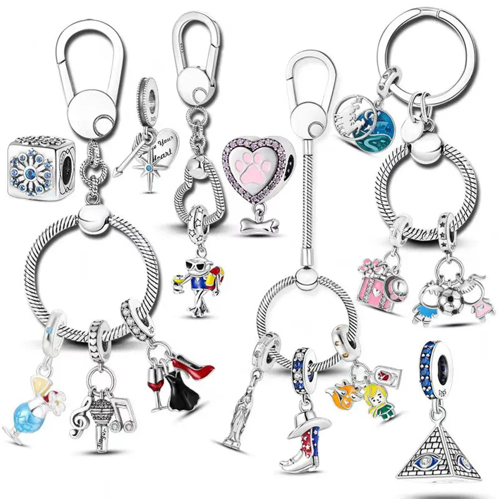 925 Sterling Silver Harry Potter Disney Charm Beads | Fits Pandora Bracelet Keychain | Fashion Jewelry Gift for Women