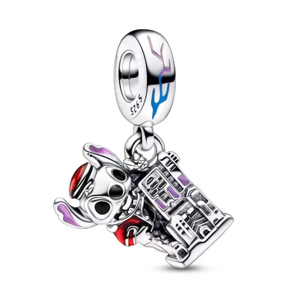 925 Sterling Silver Disney Character Beads – Mickey, Minnie, Princess, Stitch, Iron Man, Spiderman Charms for Pandora Bracelet