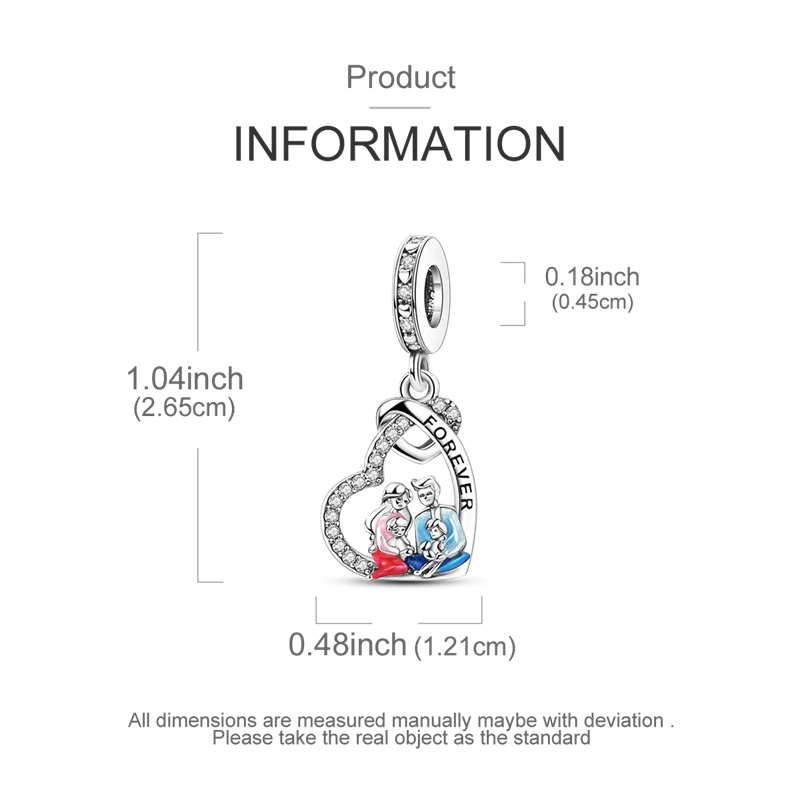 925 Sterling Silver Zircon Bowknot Heart Balloon Charms | Original Pendant Beads Fit Bracelet DIY Fine Jewelry for Women