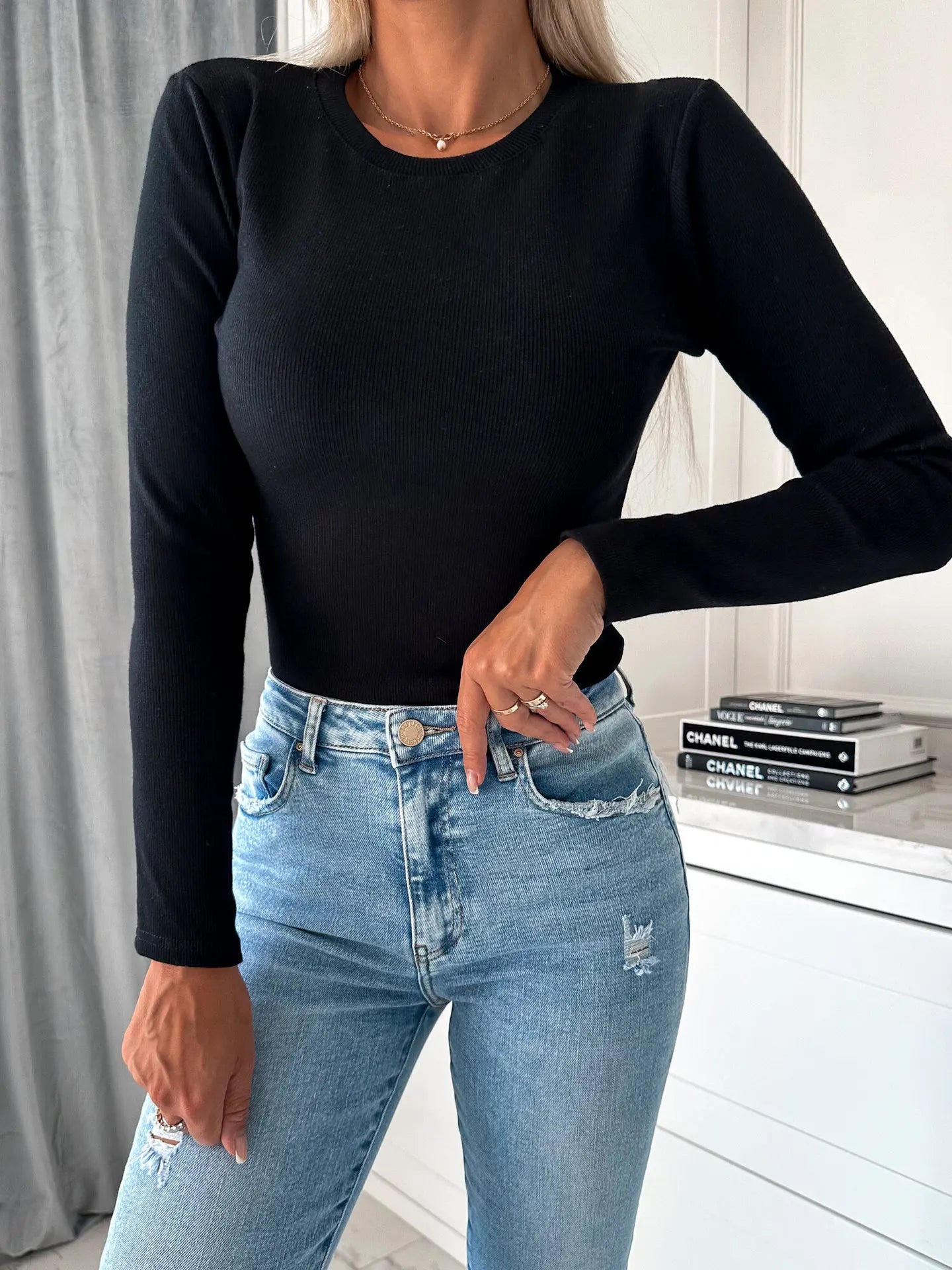 Autumn Women Knitted T-Shirt O-Neck Long Sleeve – Solid Rib Jumper OL Casual Top 🍂✨