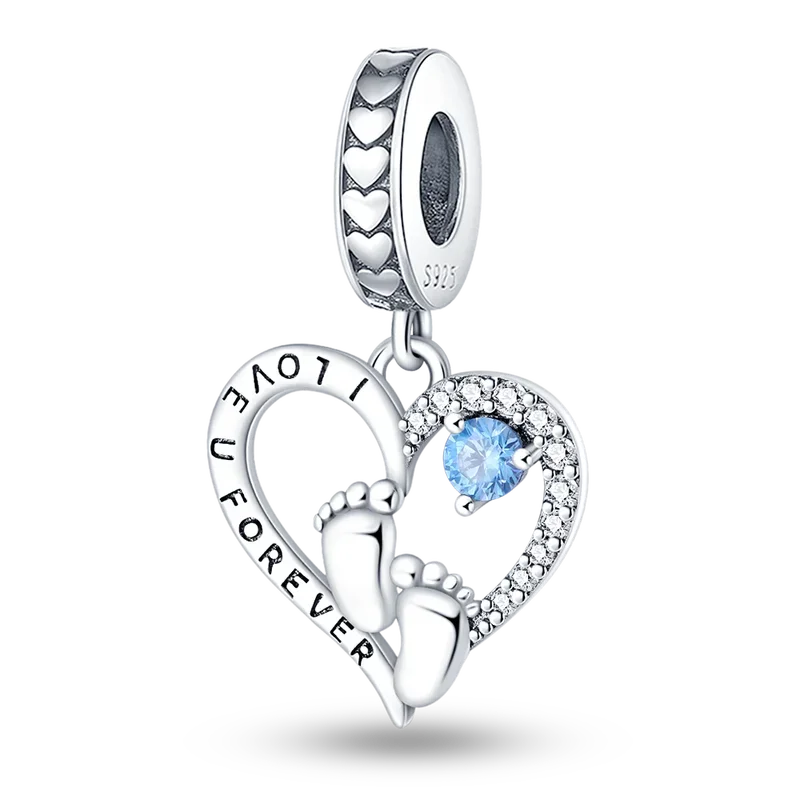 925 Sterling Silver Blue Series Charm | Dragonfly, Butterfly, Bird & Pansy Flower Pendant for 4MM Bracelet