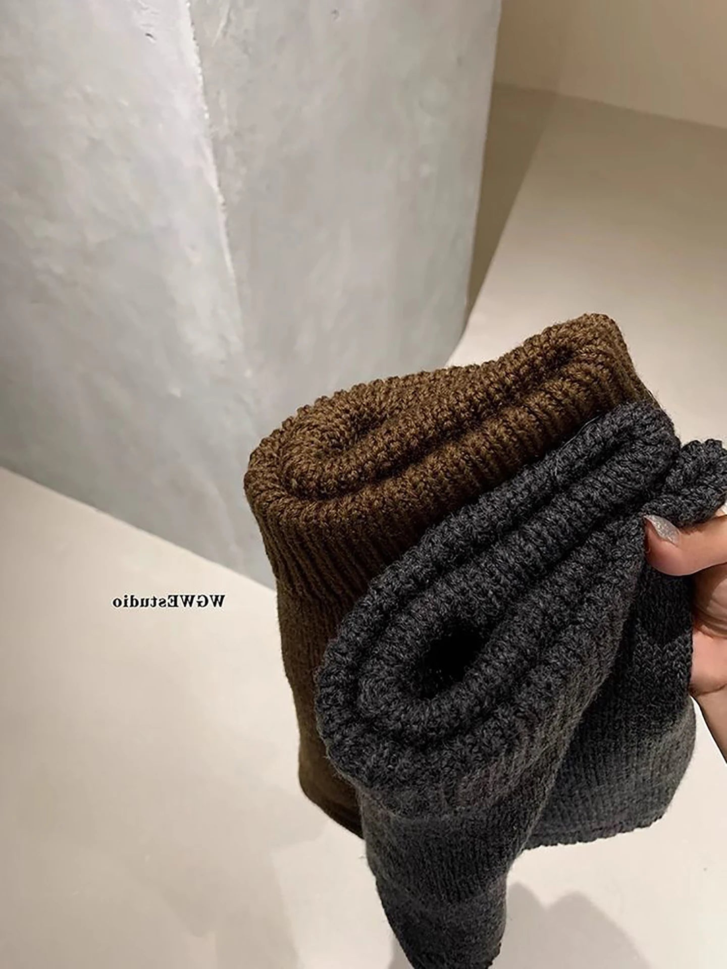 ay Knitted Wide LeKnitted Wide Leg Casual Pants for Women | Autumn Winter High Waist Elastic Loose Fit A-Line Sweater Trousers | Lazy Style Fashiong Casual Pants Women's Autumn Winter New Lazy Sle Loose Fit A-Line Sweater Trousers High Waist Elastic